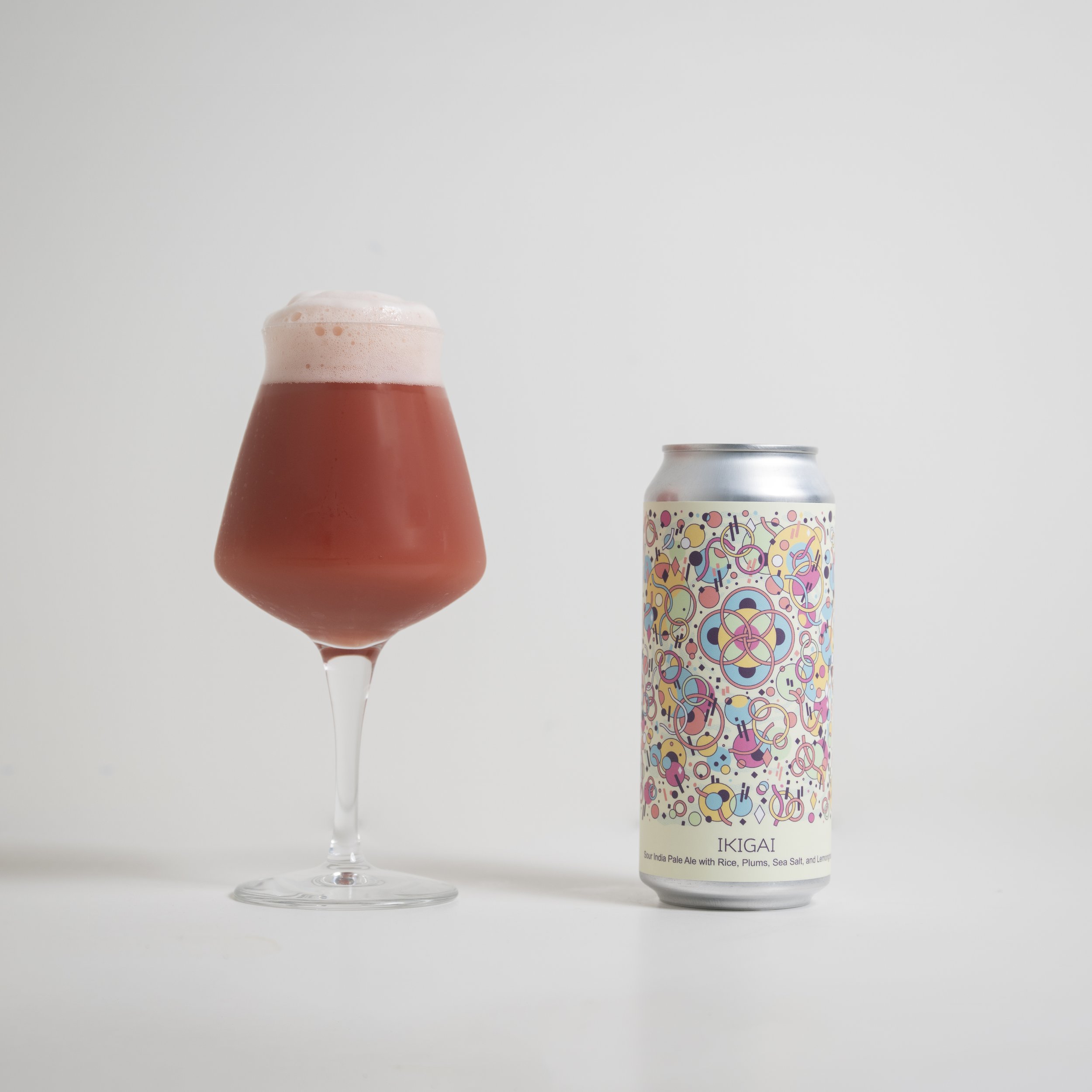 Photo of Ikigai Sour India Pale Ale in a Can and glass
