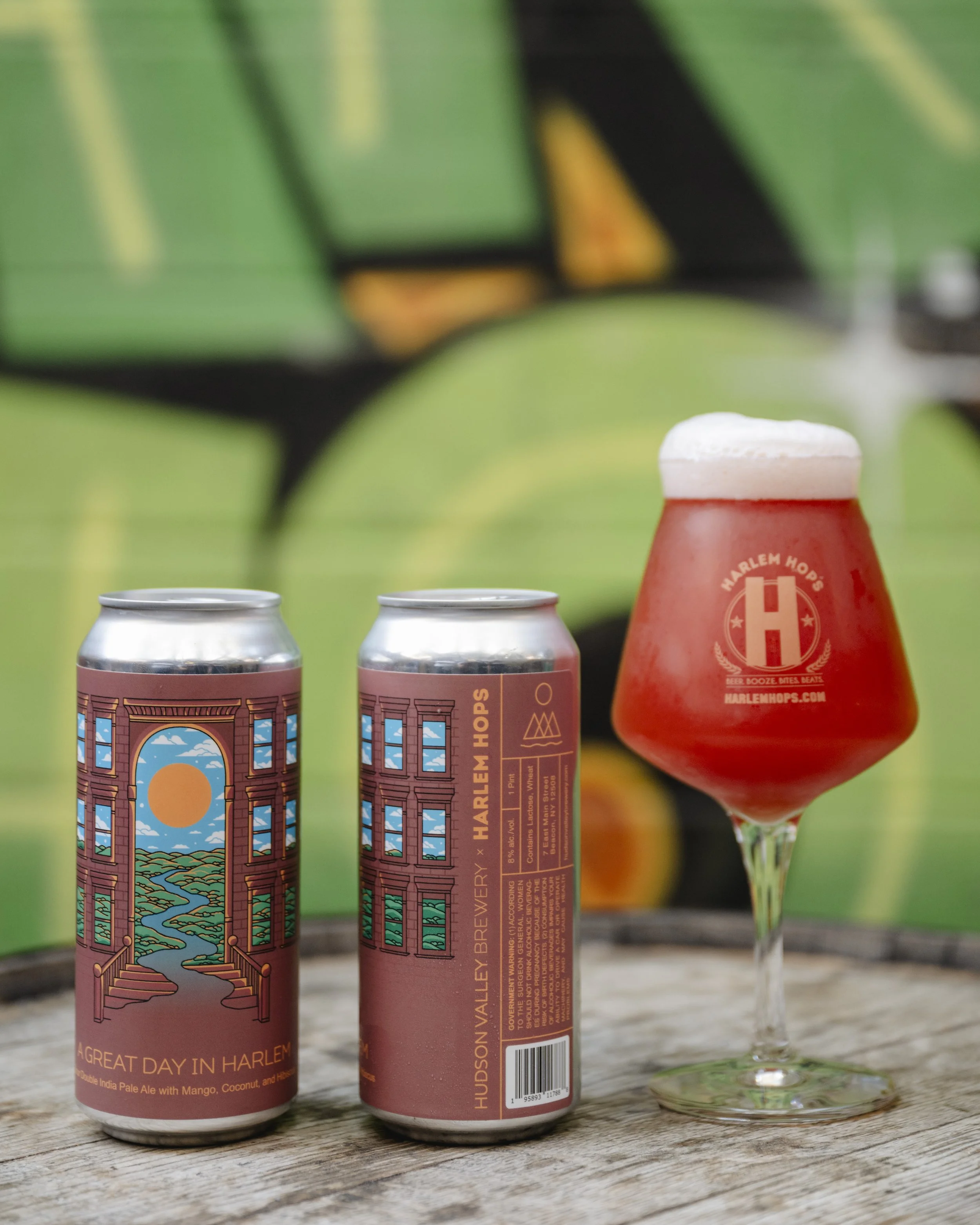 A Great Day in Harlem, Sour IPA in can and glass.