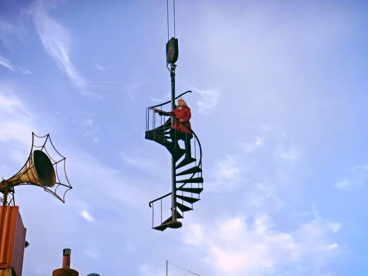 First entrance of a show. Grandma was on a fucking spiral staircase dangling from a CRANE. 
