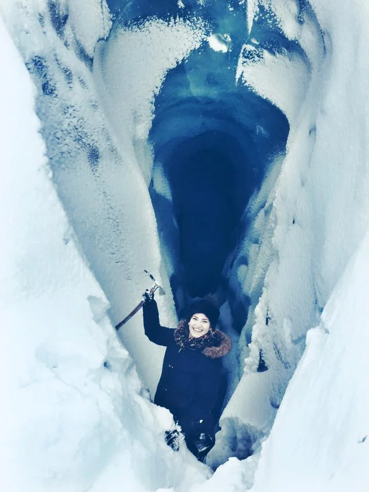Just me and my ice pick on a glacier