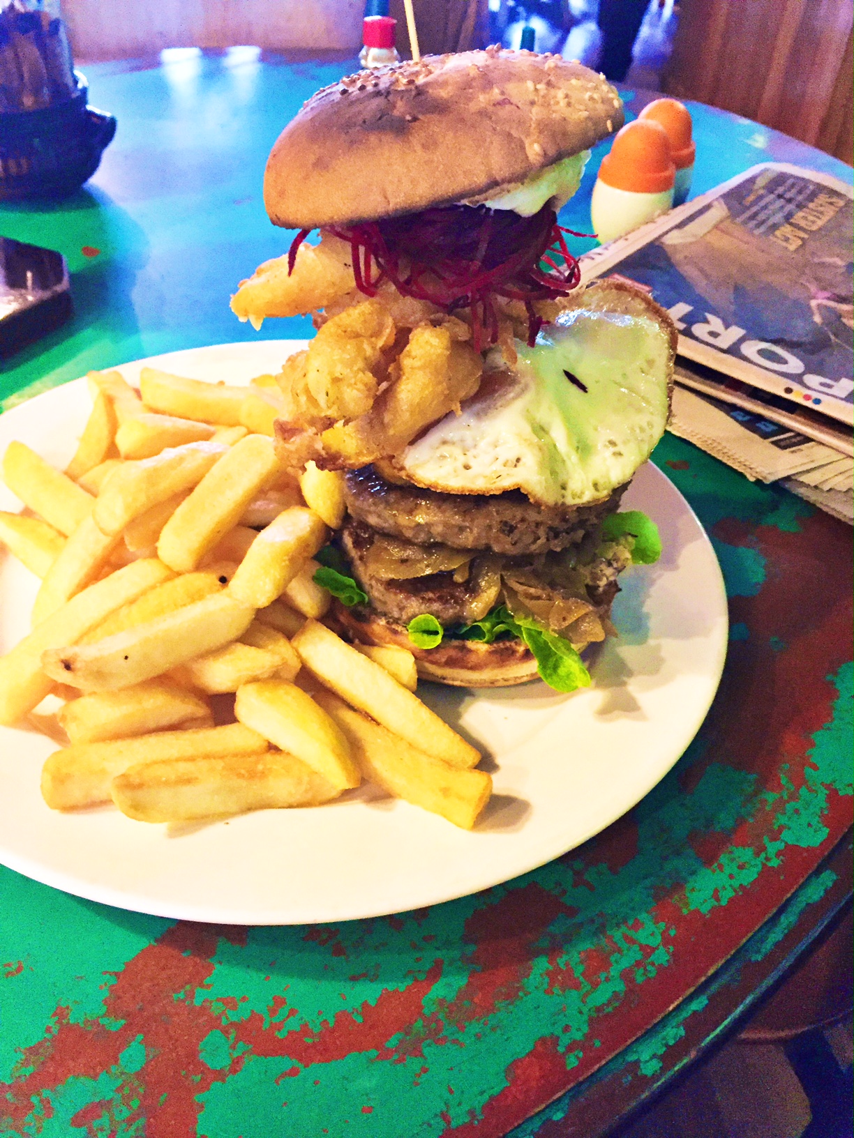 If you want to be a fat fuck, go to Fat Dog in town for this beast of a burger!