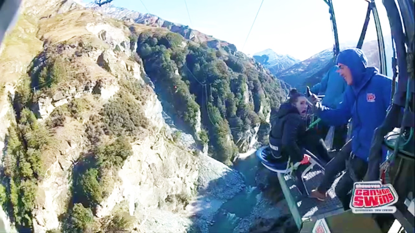 Canyon Swing - they put me in a chair and taunted me for a few minutes before they kicked me off a ledge