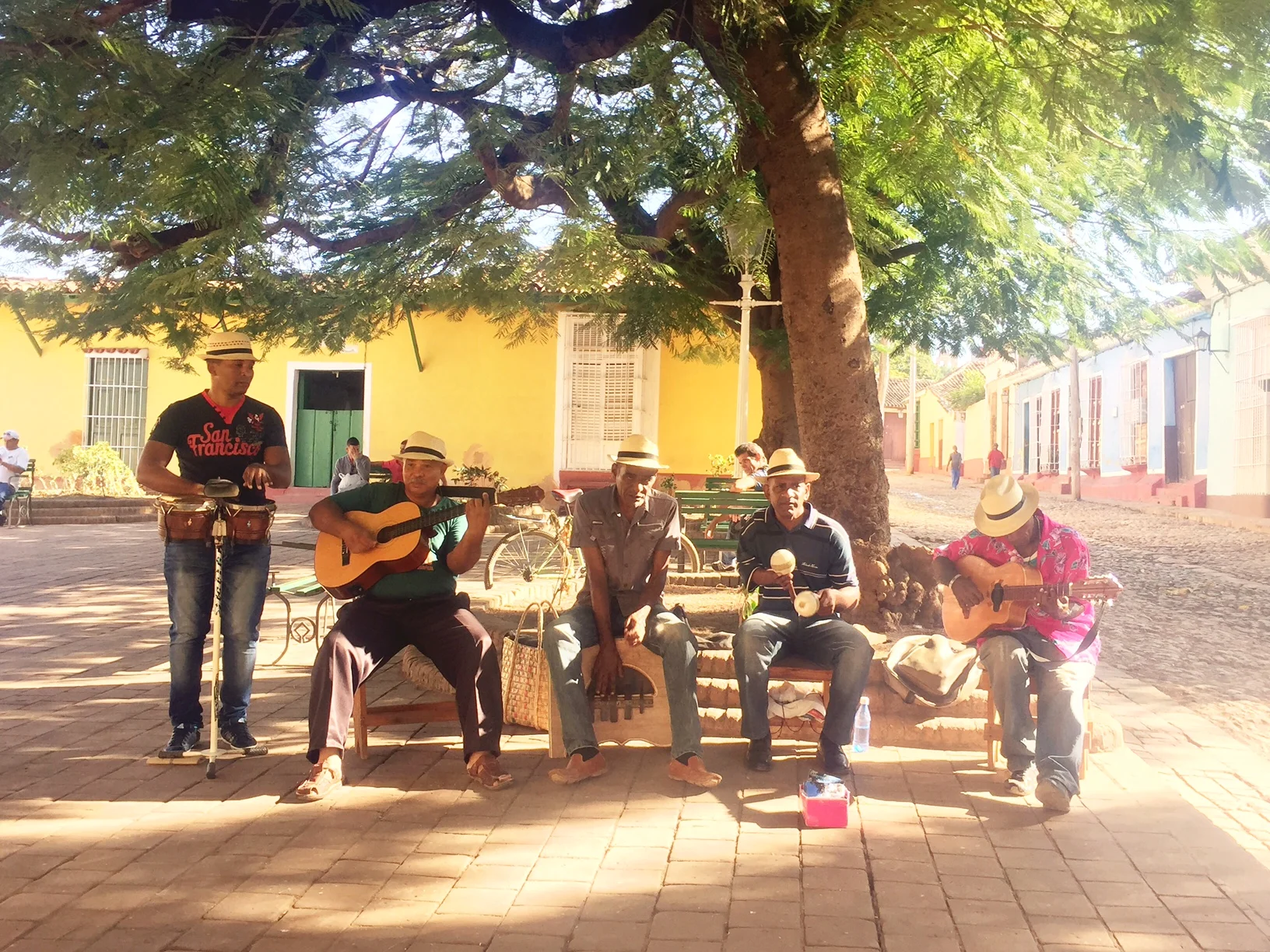 Like this one. Street musicians in Trinidad