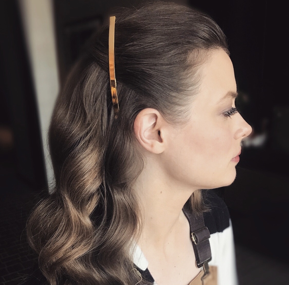 Narrow Metallic Barrette by Lelet NY