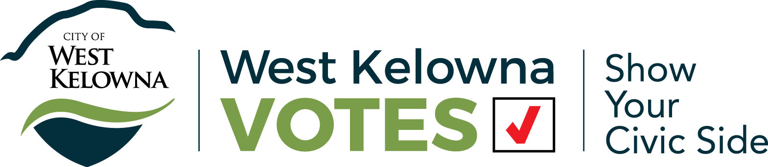Final campaign identity and tagline combined with the existing City of West Kelowna Identity