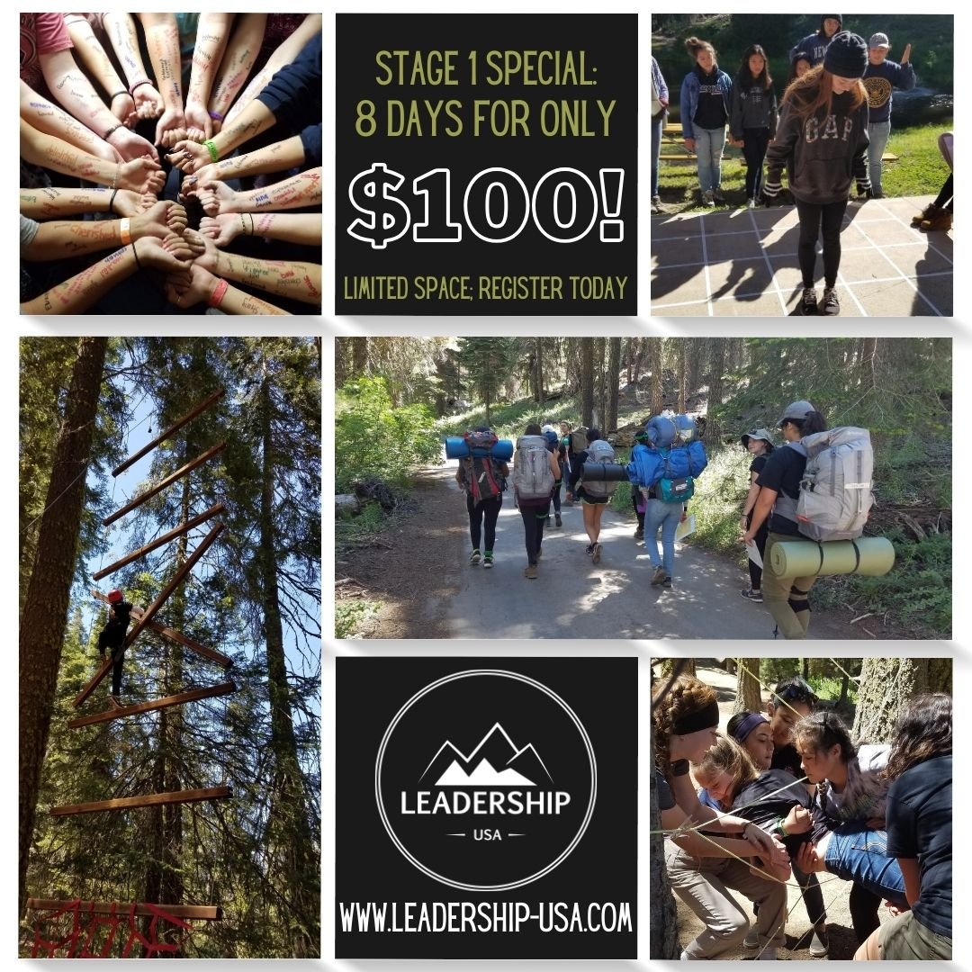 $100! We aren't kidding. A generous donor is covering the other $500 for you. Yes. Really. This is a massive deal with limited availability, so check your calendar and register today. *This offer is for those students new to Leadership USA and regist