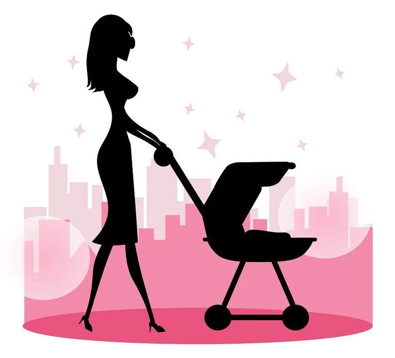 Femme avec poussette