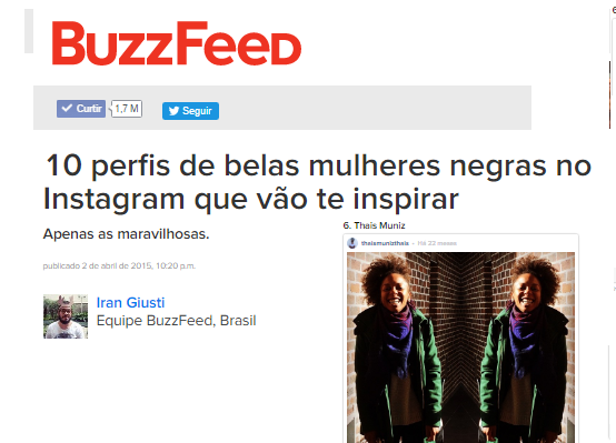 BUZZFEED BRAZIL | 10 PROFILES OF BEAUTIFUL BLACK WOMEN ON INSTAGRM WHO WILL INSPIRE YOU