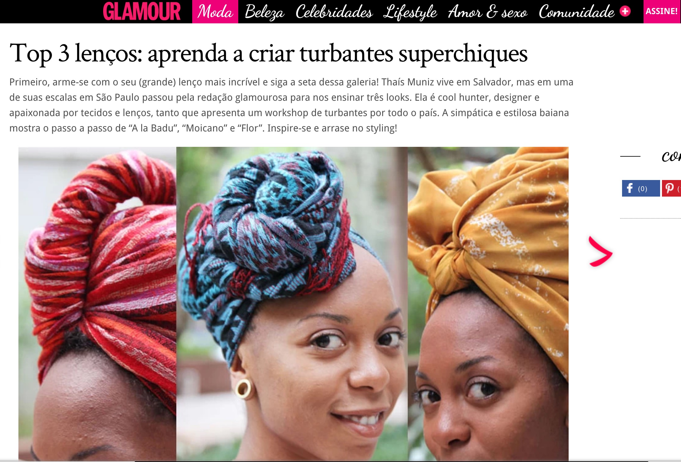 GLAMOUR MAGAZINE - HOW TO MAKE A SUPER CHIC TURBAN