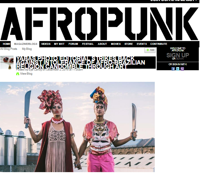 AFROPUNK - YABÁS PHOTO EDITORIAL STRIKES BACK AGAINST INTOLERANCE OF AFRO-BRAZILIAN RELIGION CANDOMBLÉ THROUGH ART