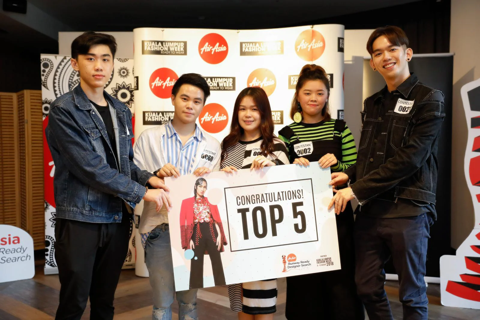 TOP 5 WINNERS FROM LEFT TO RIGHT: Lau Zhong Xun, Kristopher Toon, Daphne Lim Wen Sin, Kelly Lee Kah Shin and Tan Win Shean.