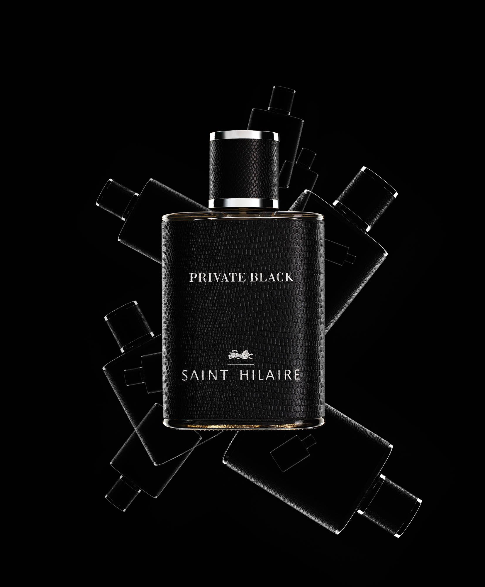  St Hilaire Private Black fragrance on a black background 