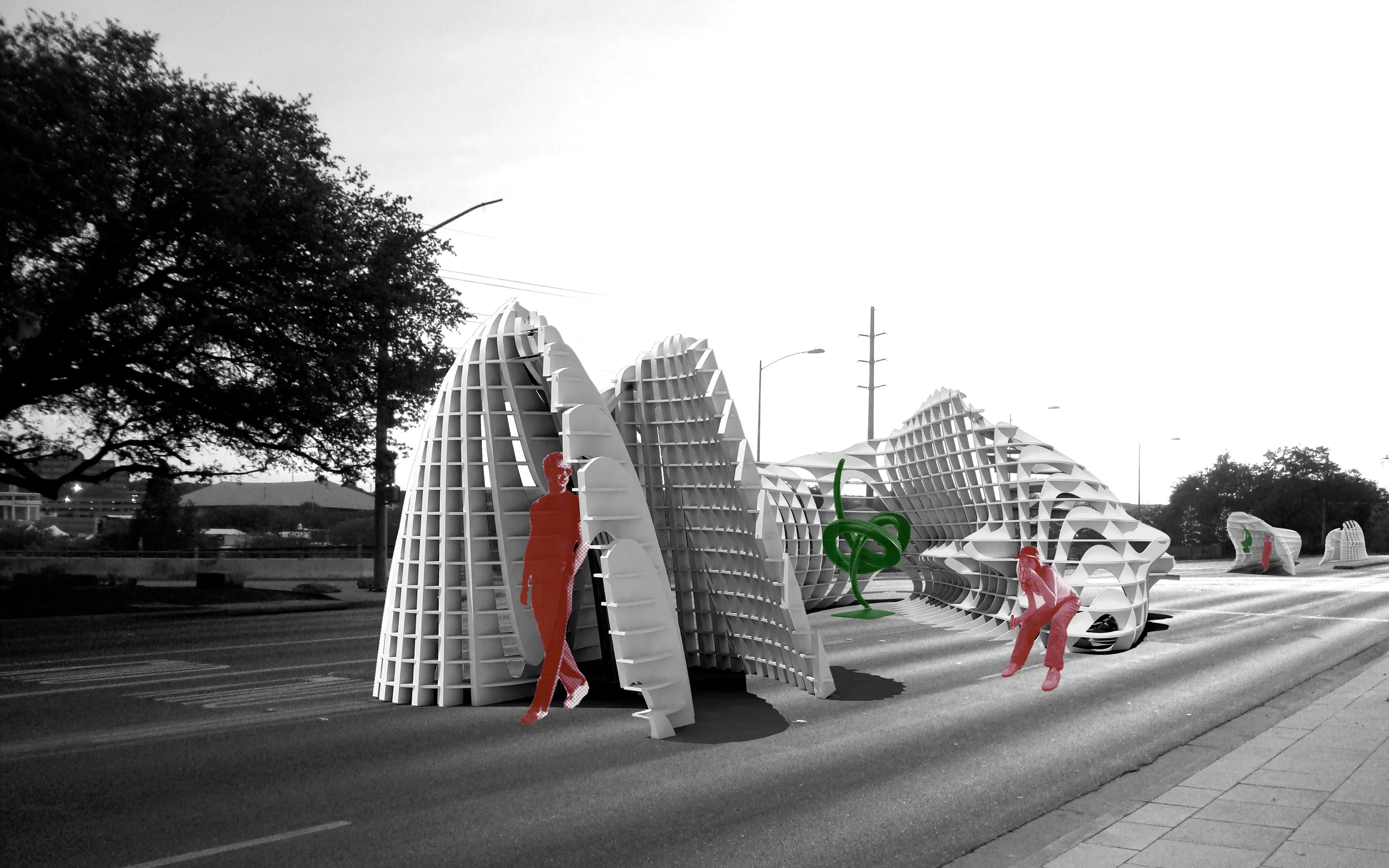 Street exhibition Installation (Waffle)