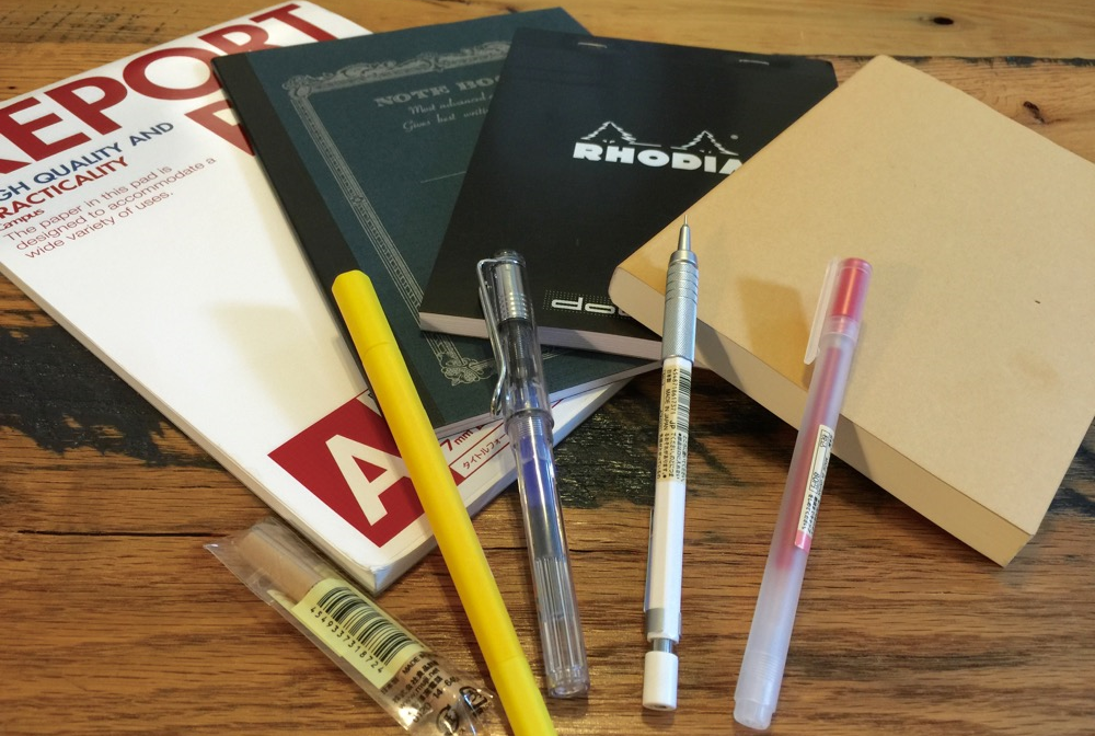 The complete Japan pen, pencil, and paper haul.