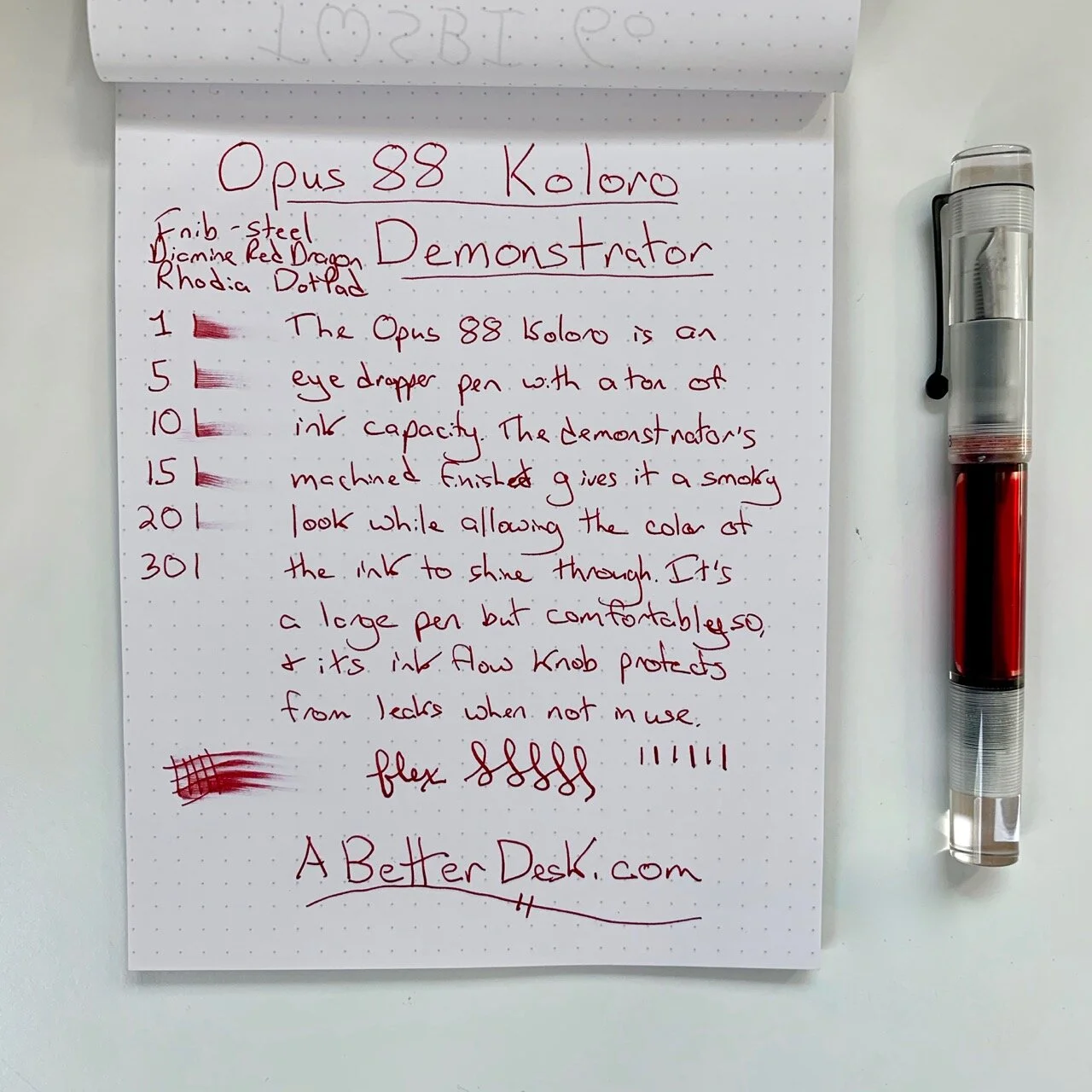 Opus 88 Koloro Demonstrator Review Handwritten Review.jpg