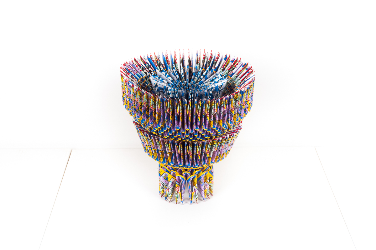 Tall Purple Flower 2013, Lottery tickets, 16 x 11 x 11 inches