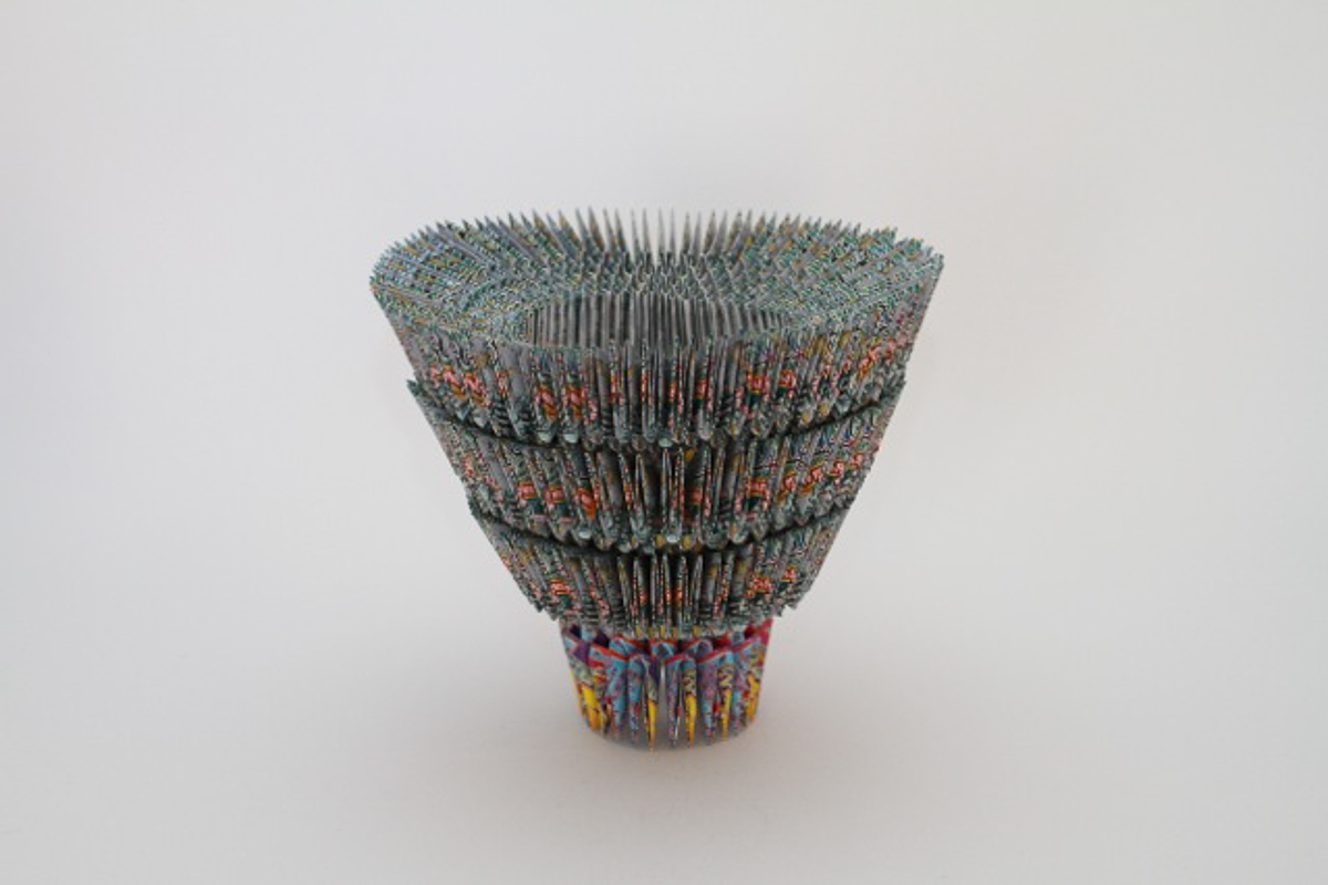 Tall Green Flower 2013, Lottery tickets, 16 x 11 x 11 inches
