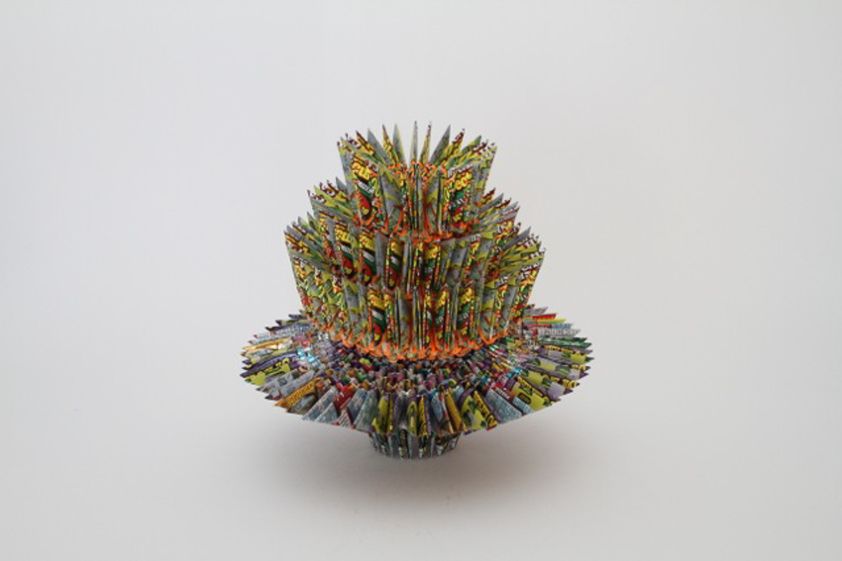 Orange Layered Flower 2013, Lottery tickets, 16 x 11 x 11 inches