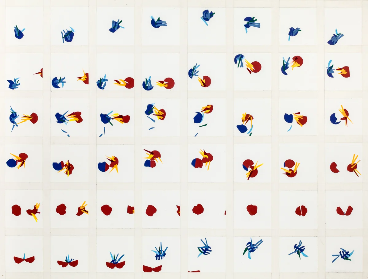 Dot Story 2010, File stickers on paper, 18 x 24 inches