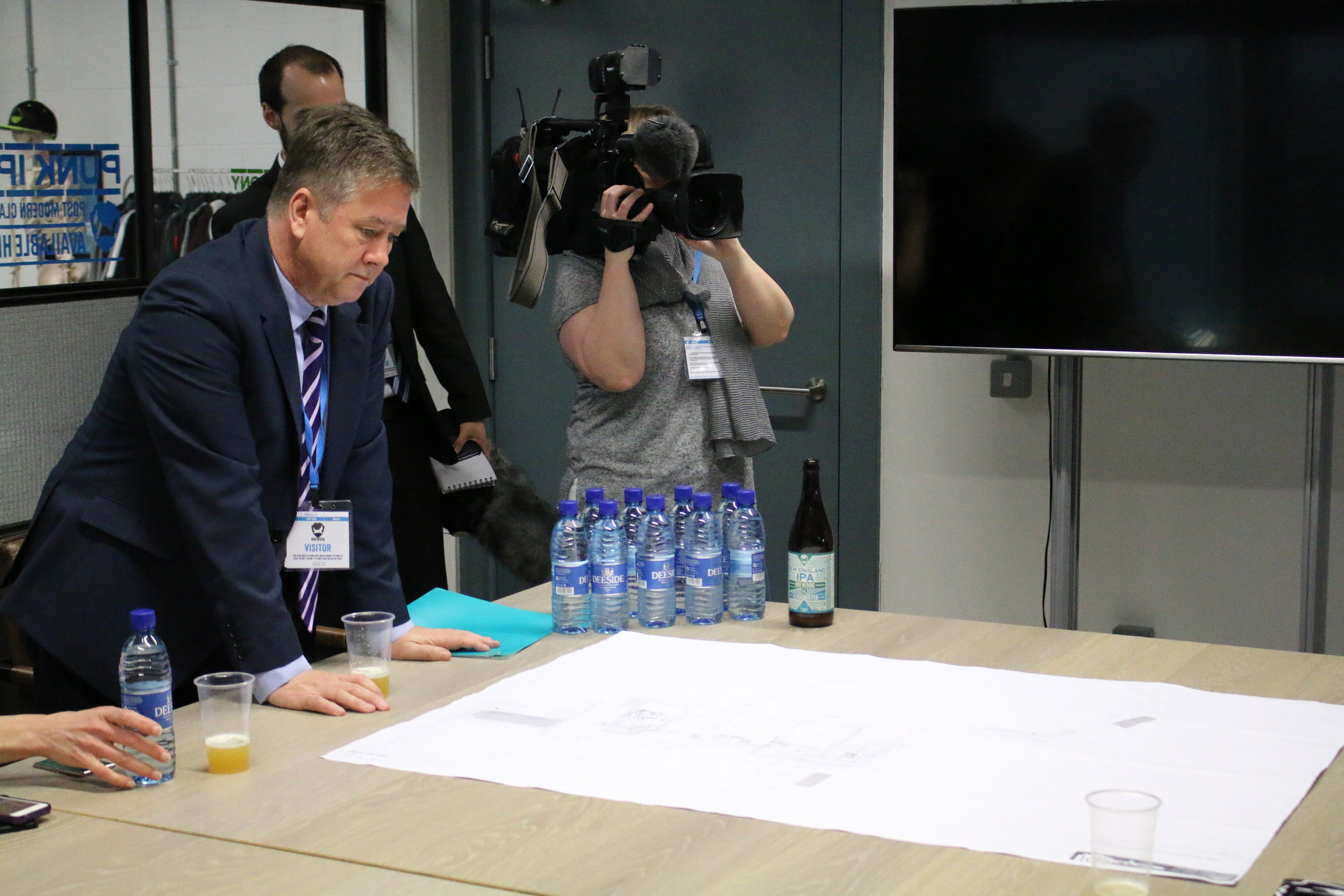 Keith Brown MSP during meeting at BrewDog HQ, Ellon