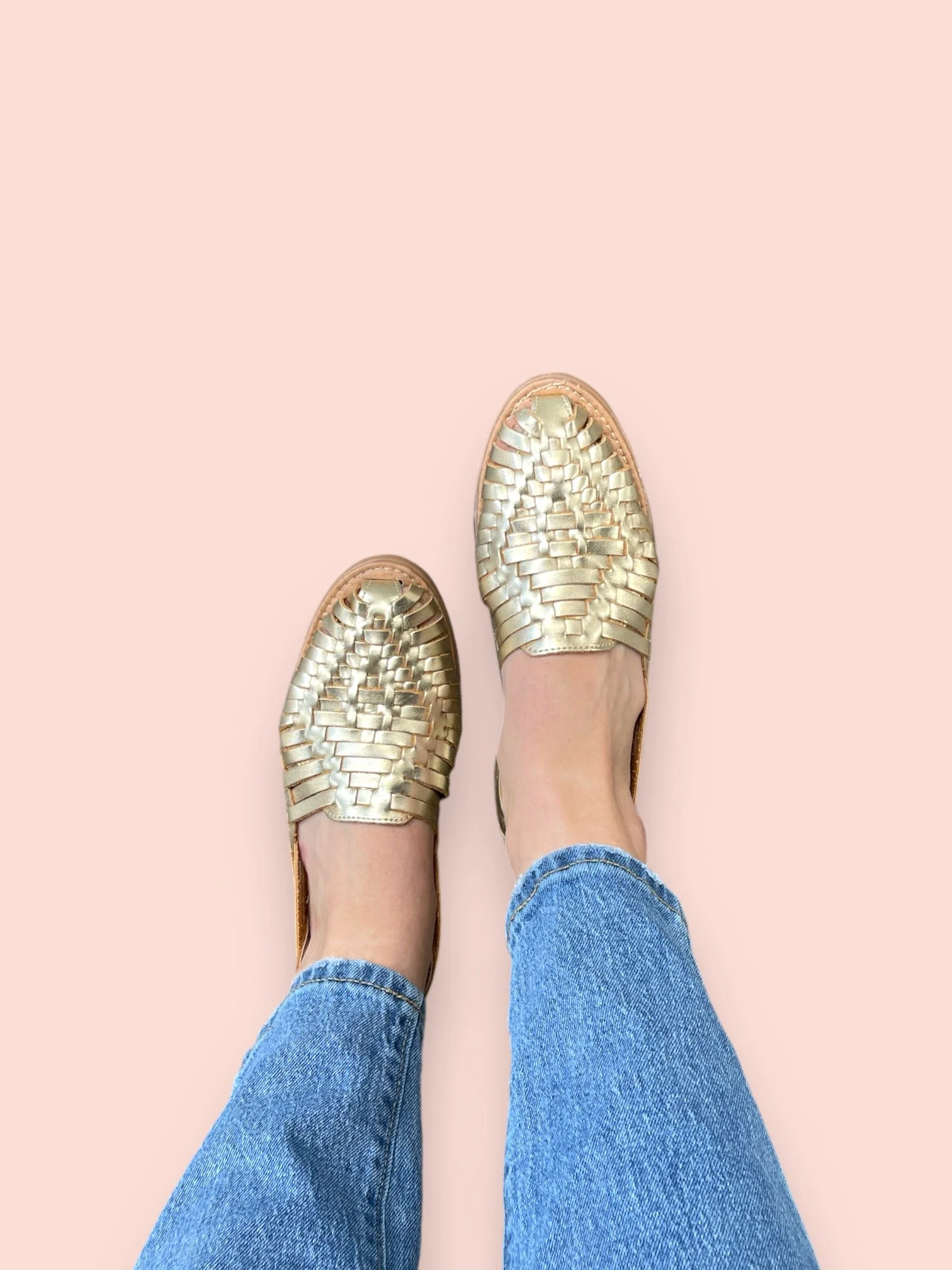 Gold Leather Huaraches