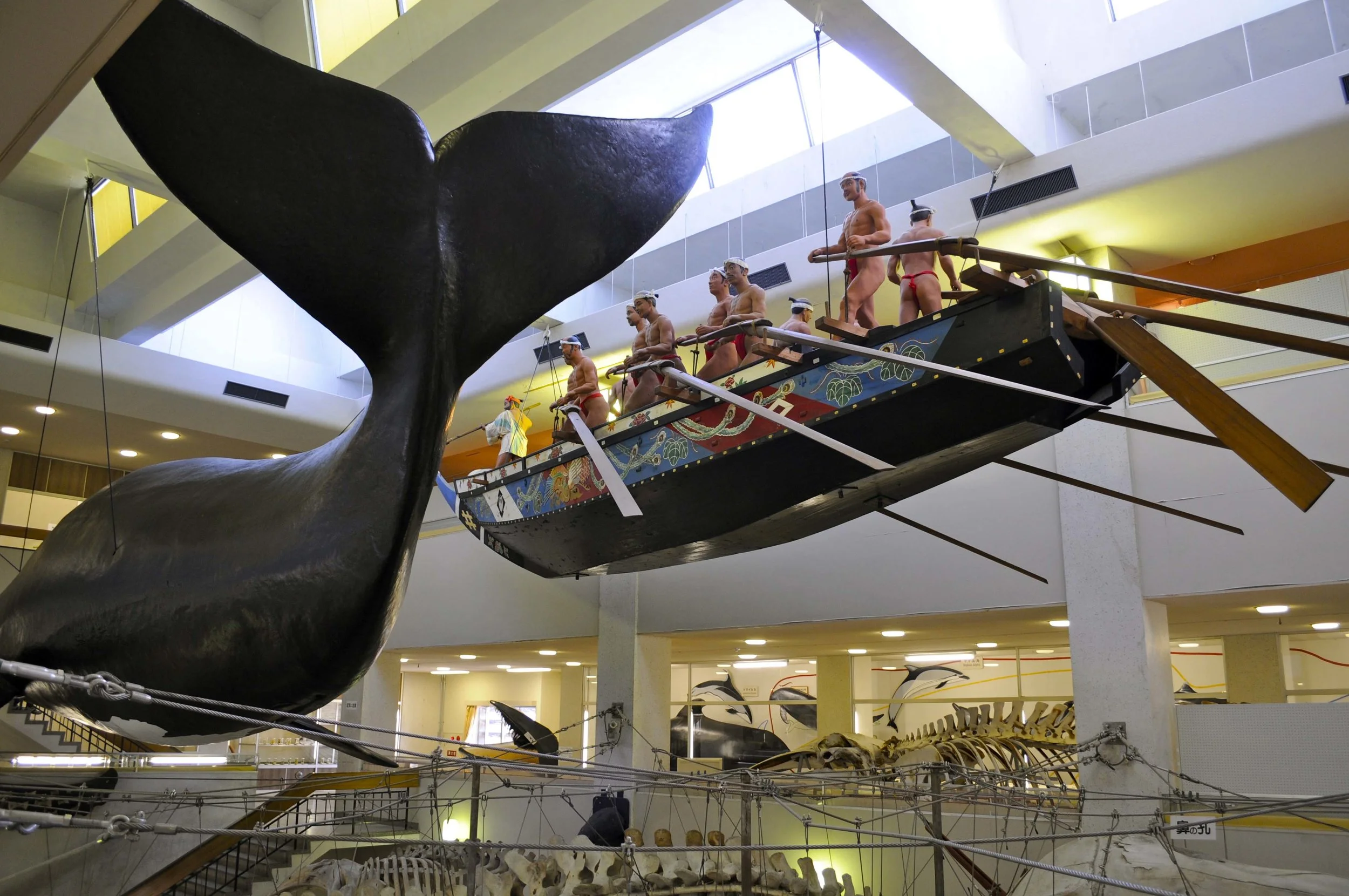 Traditional samurai whaling display - Taiji Whale Museum