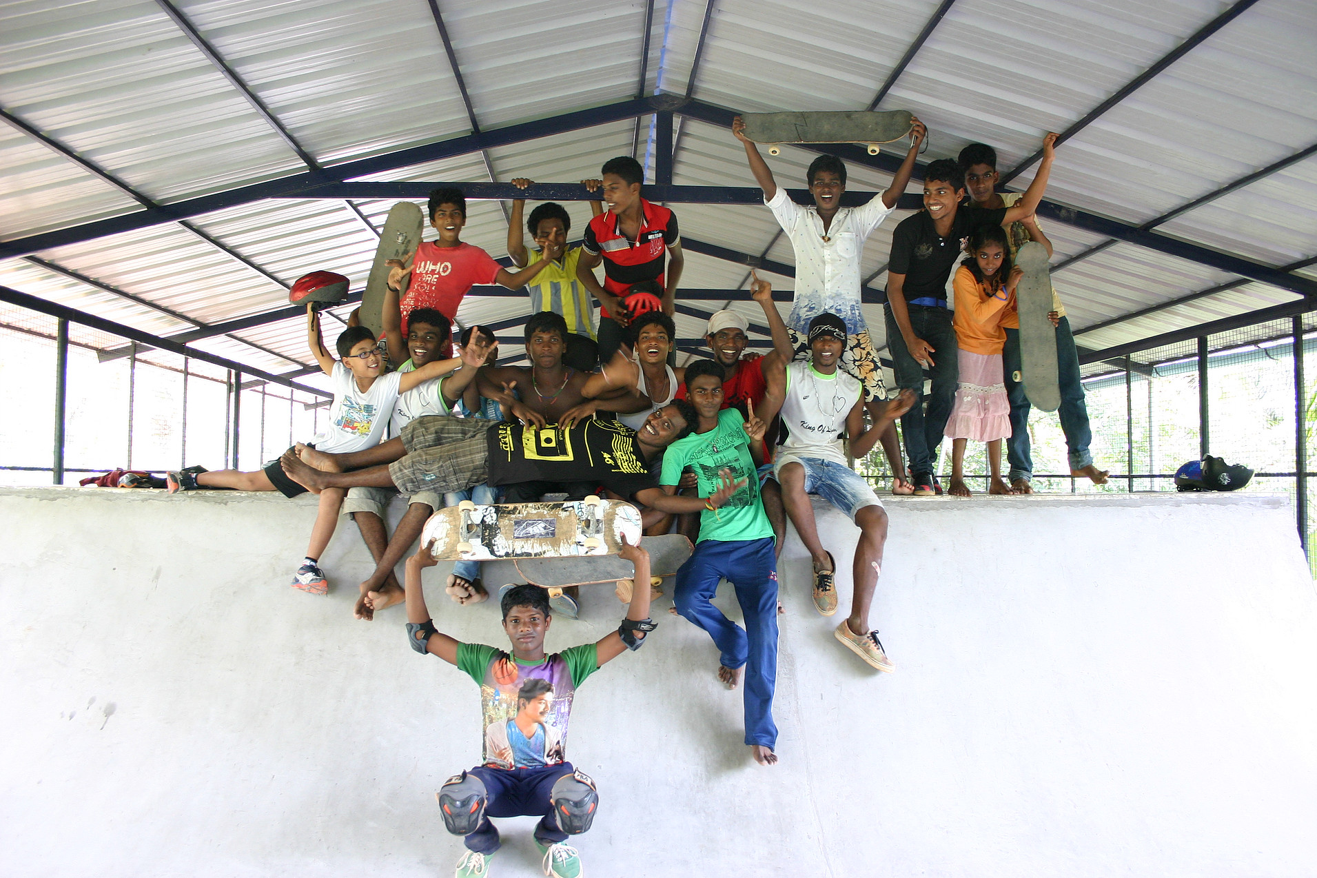 The SISP kids at the rooftop skate club - 'No School, No Skate!' has increased attendance rates dramatically.