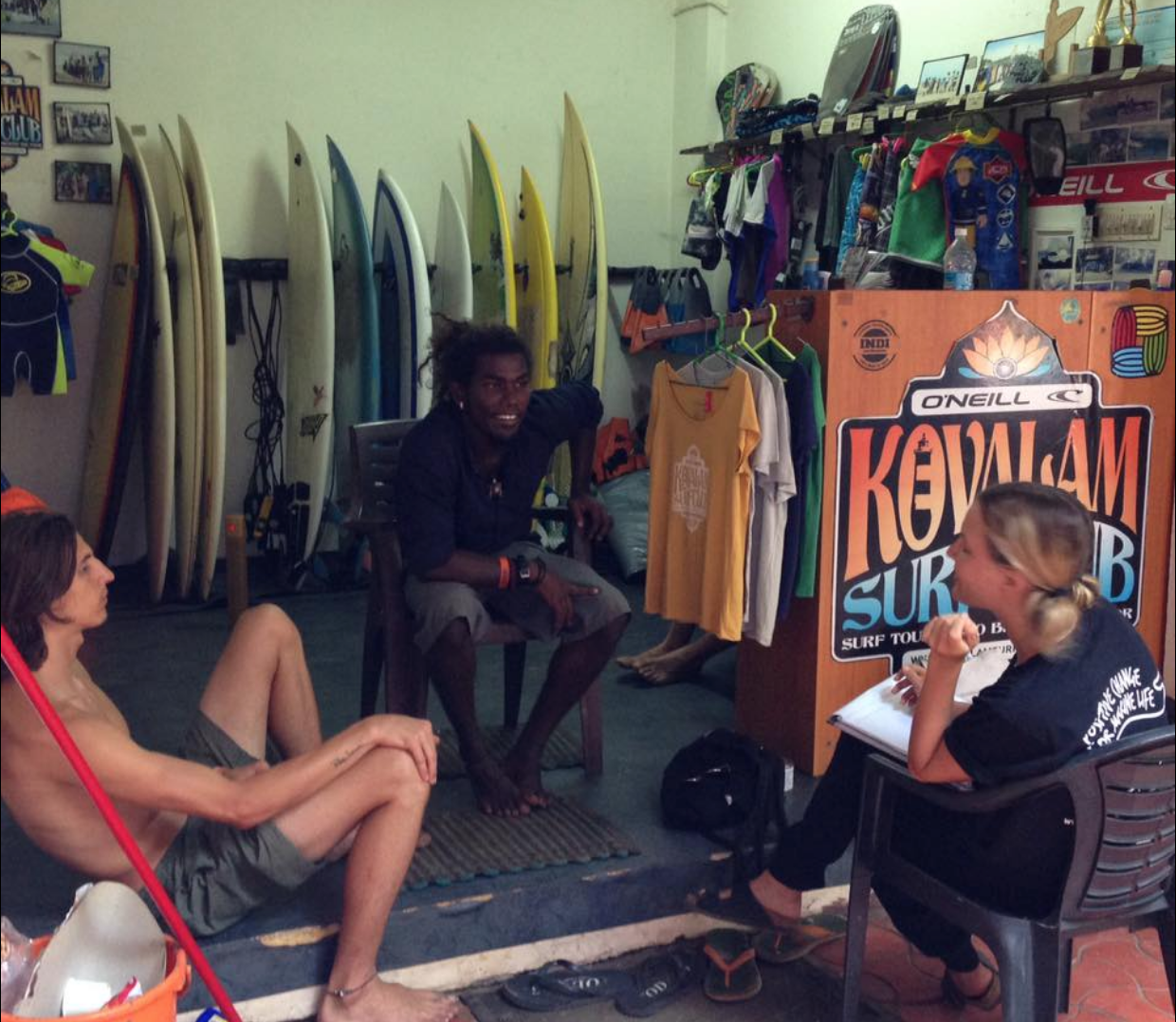 Surveying the Kovalam Surf Club on their business model, engagement with the public and opportunities to implement conservation education into their practices .