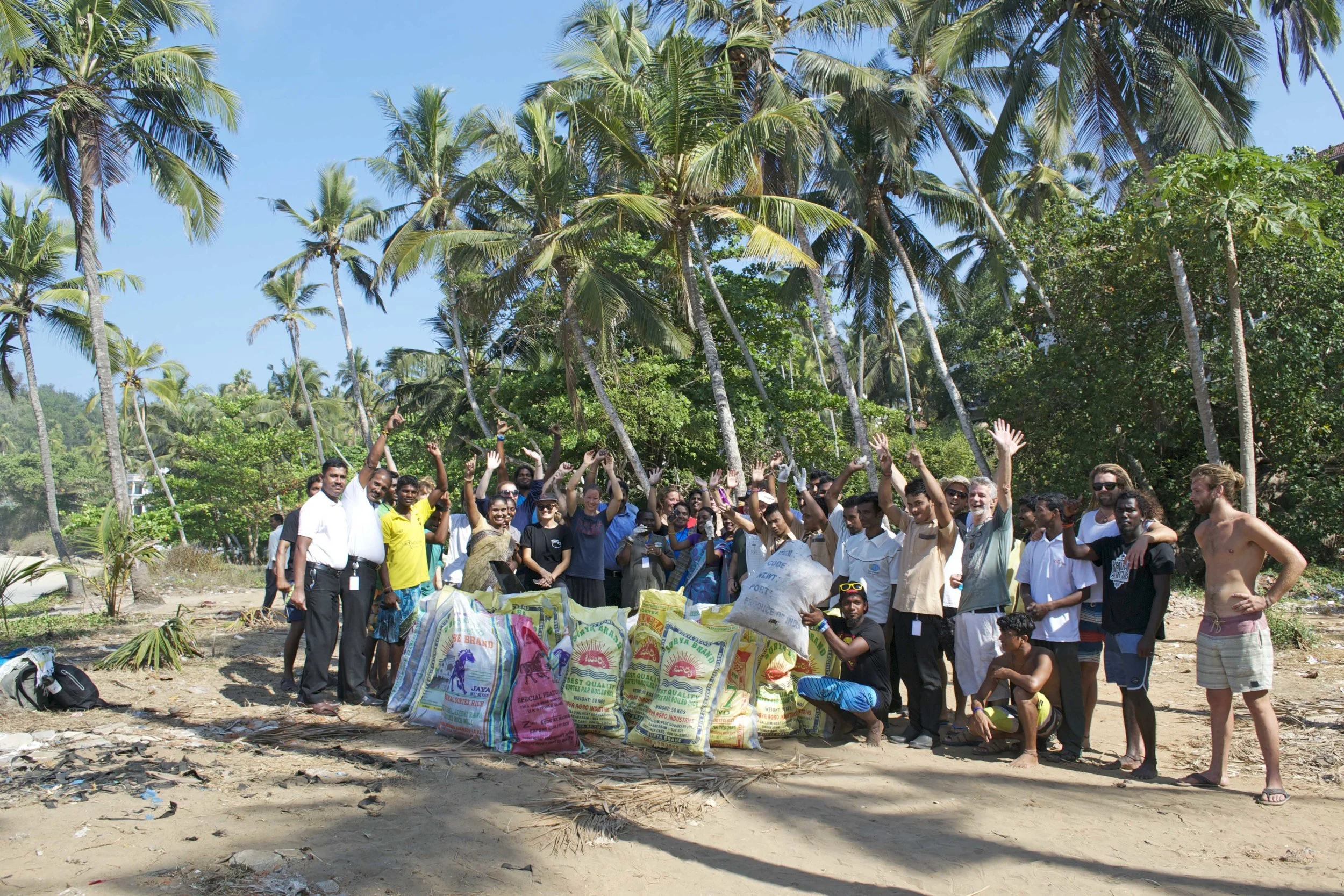 Beach survey with our Global Partners Sebastian Indian Social Projects and Kovalam Surf Club - Leelah Beach, Kovalam, India.