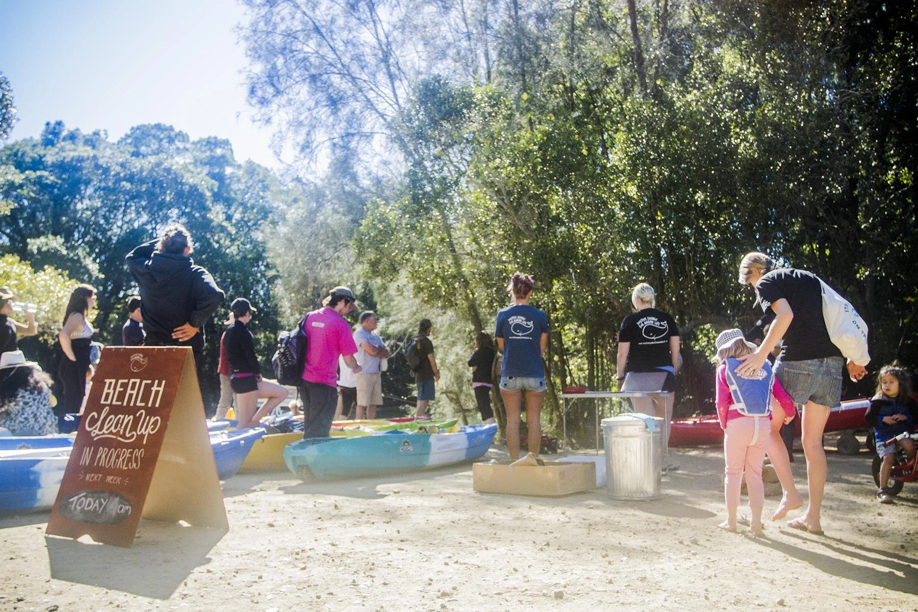 Getting ready to head out, with a quick prep talk from the PCFML crew and our partners
