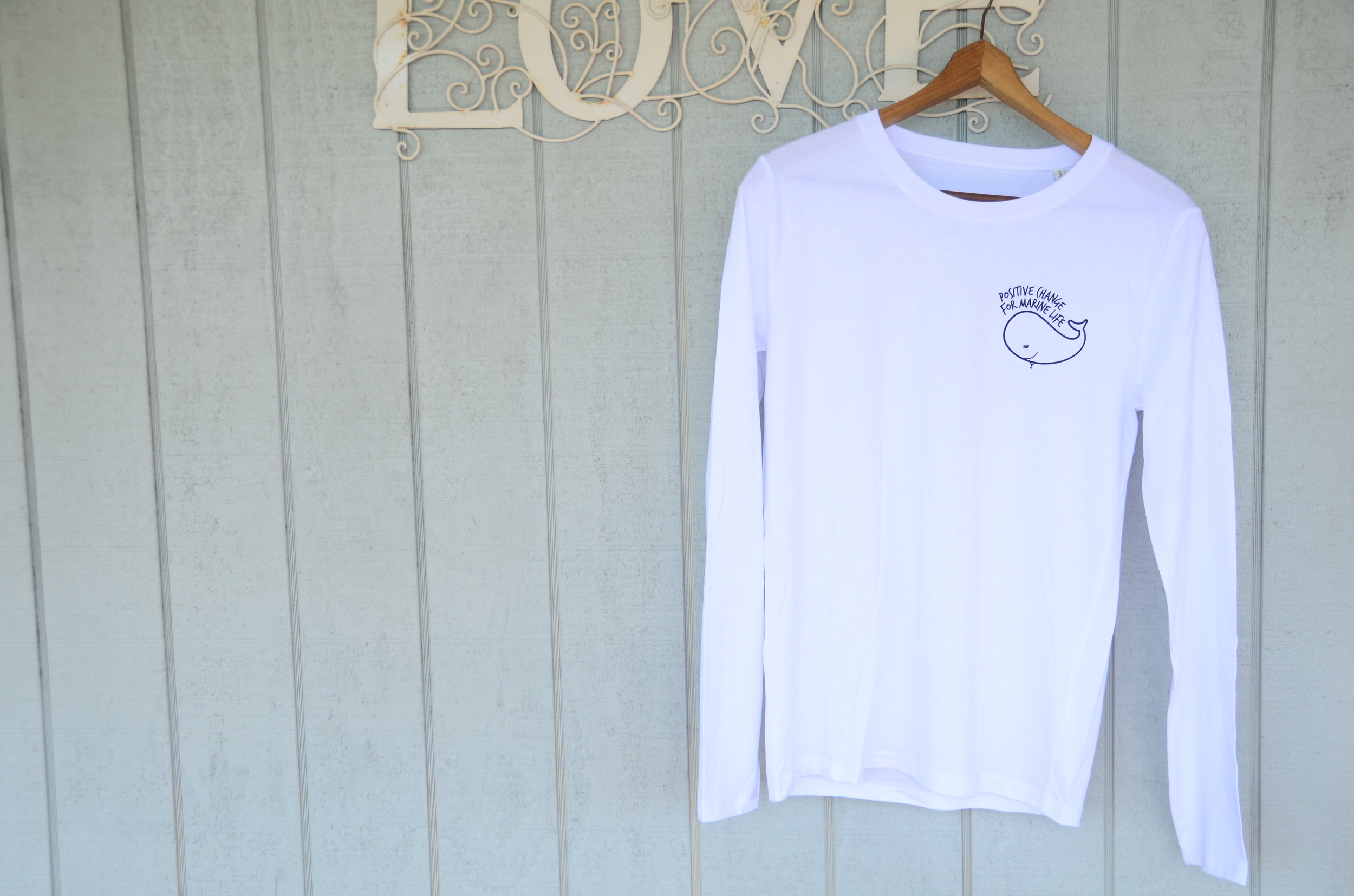 100% Organic White Long-Sleeve Tees (Men's)
