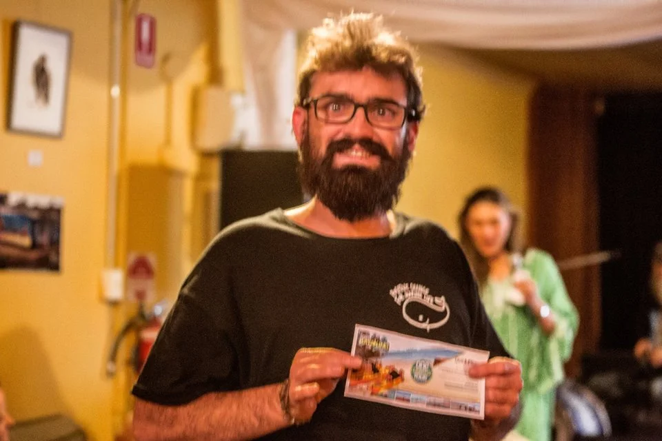 Gold Coast beach clean volunteer Carl Parry and winner of a kayaking tour donated by Seaway Kayaking Tours.&nbsp;