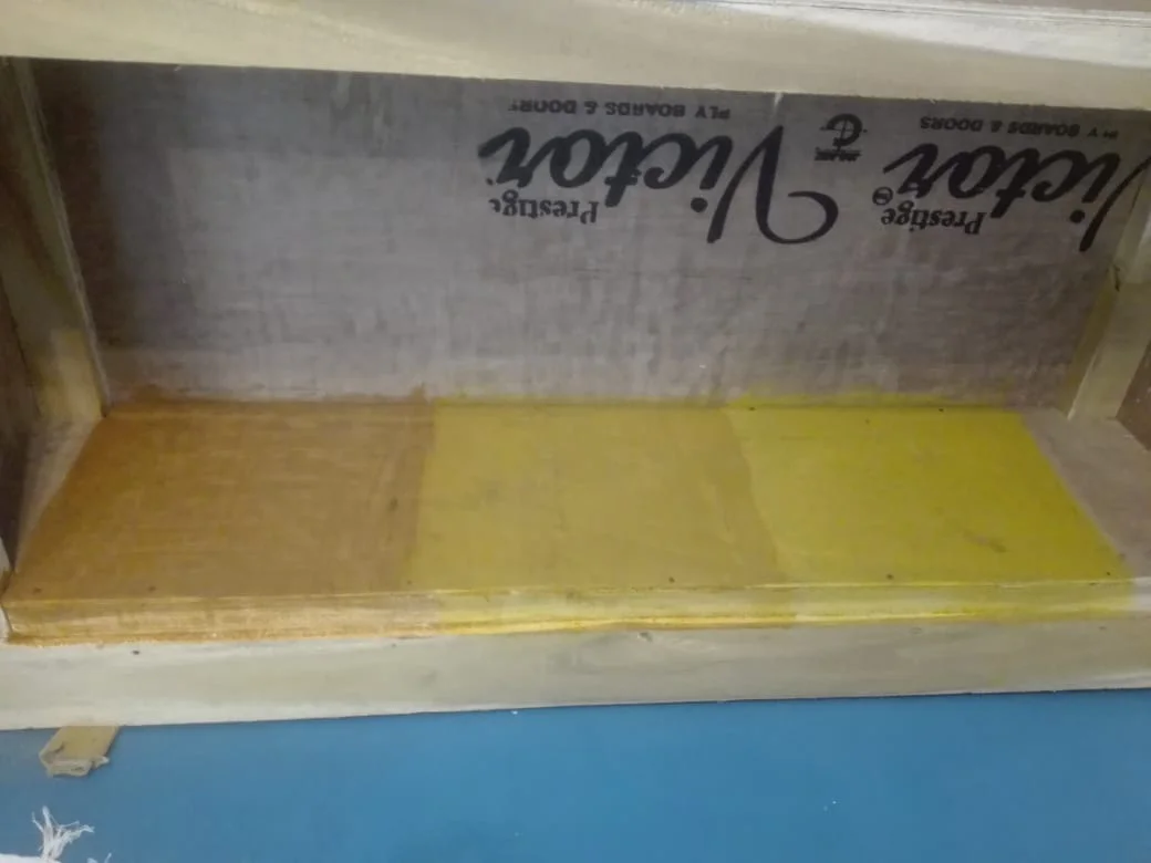 Turmeric stain to round out our multi-coloured and diverse office space in India.