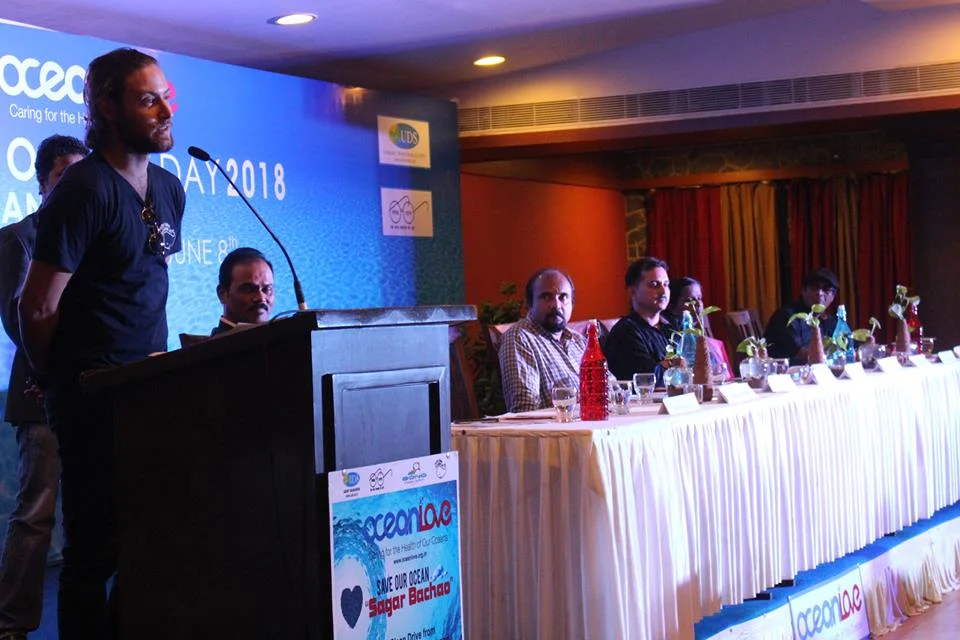 One of our Global Program Coordinators, Daniel, speaking at World Ocean's Day in India.