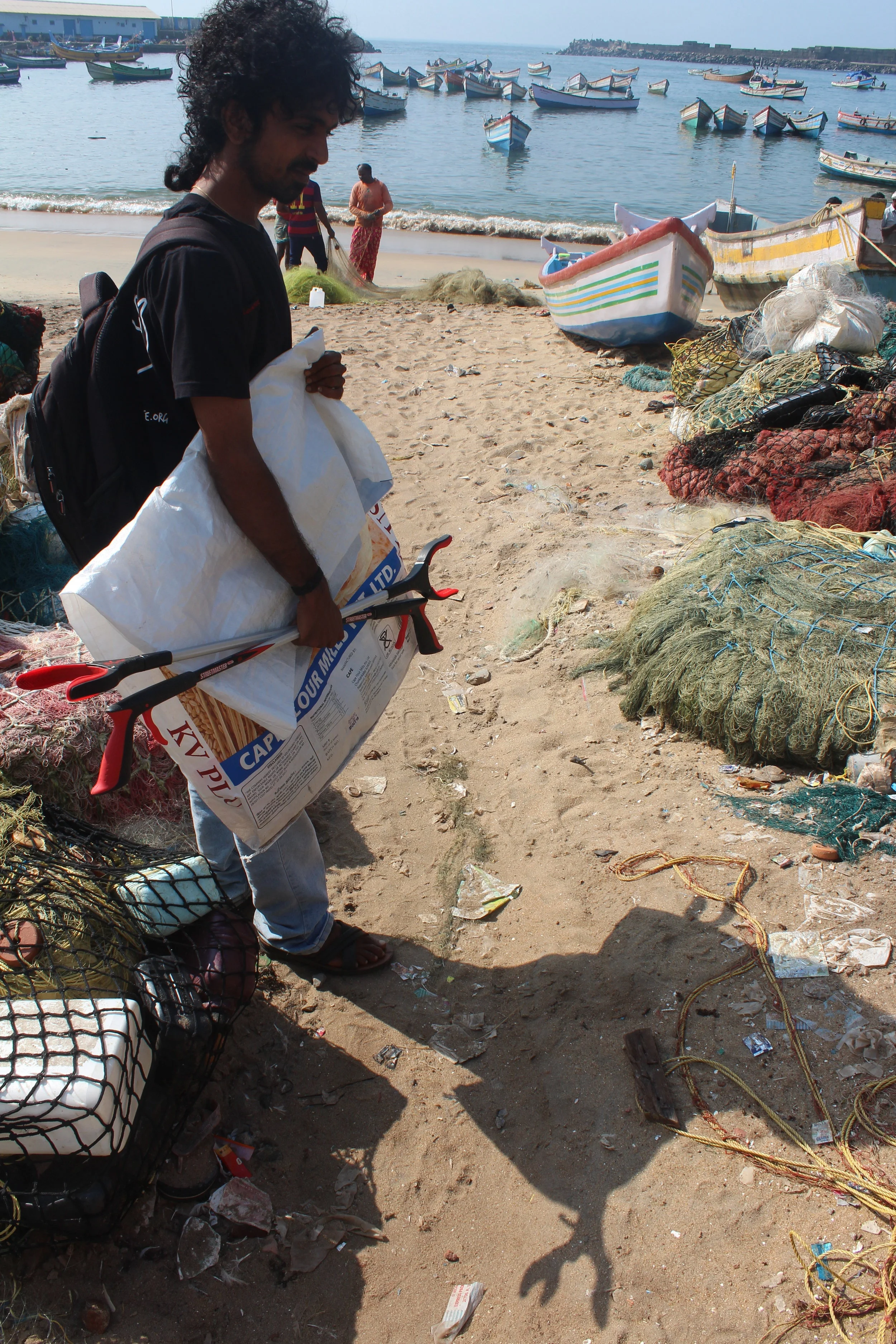 Krishna, one of our Global Coordinators, assessing our survey area.