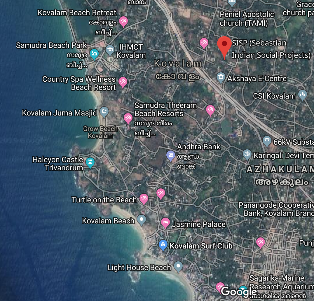 The location of our Global Partner SISP at Kovalam Junction - we will be running a number of activities at the SISP Centre.