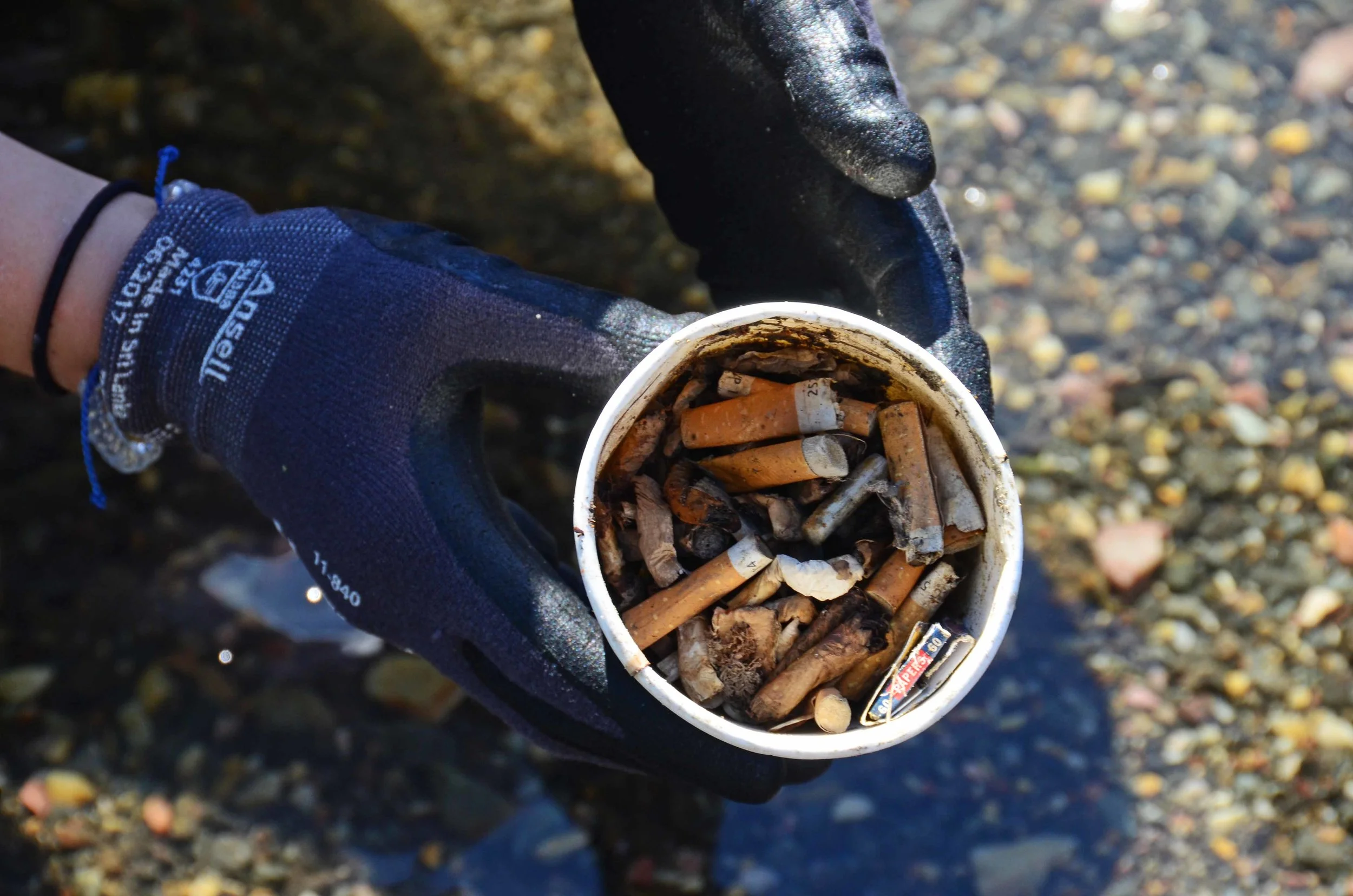 Cigarette butts continue to be one of the most found items for our team, whether on land or on the water.