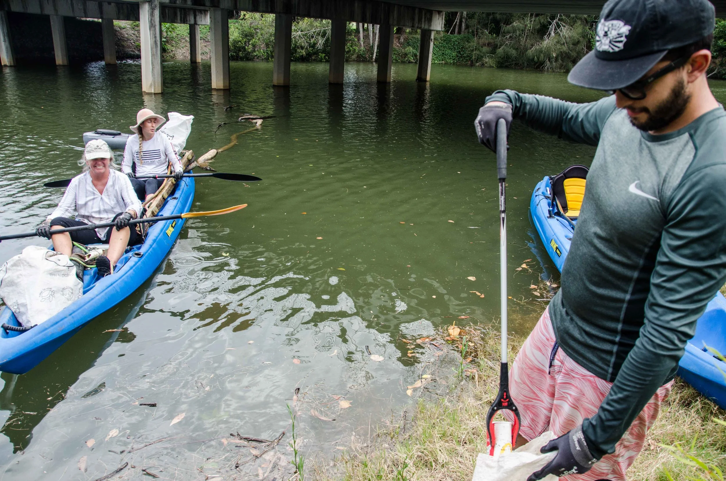Our River Warriors team in action on Tallebudgera Creek.
