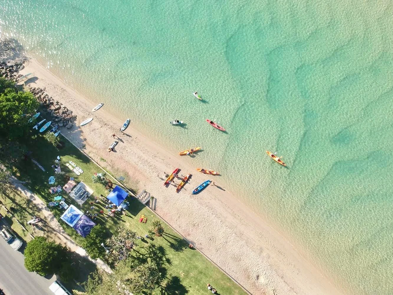 Drone footage of the Land + Sea Clean Up as part of GECKO’s Green Week.  Image ©Meret Wandeler.