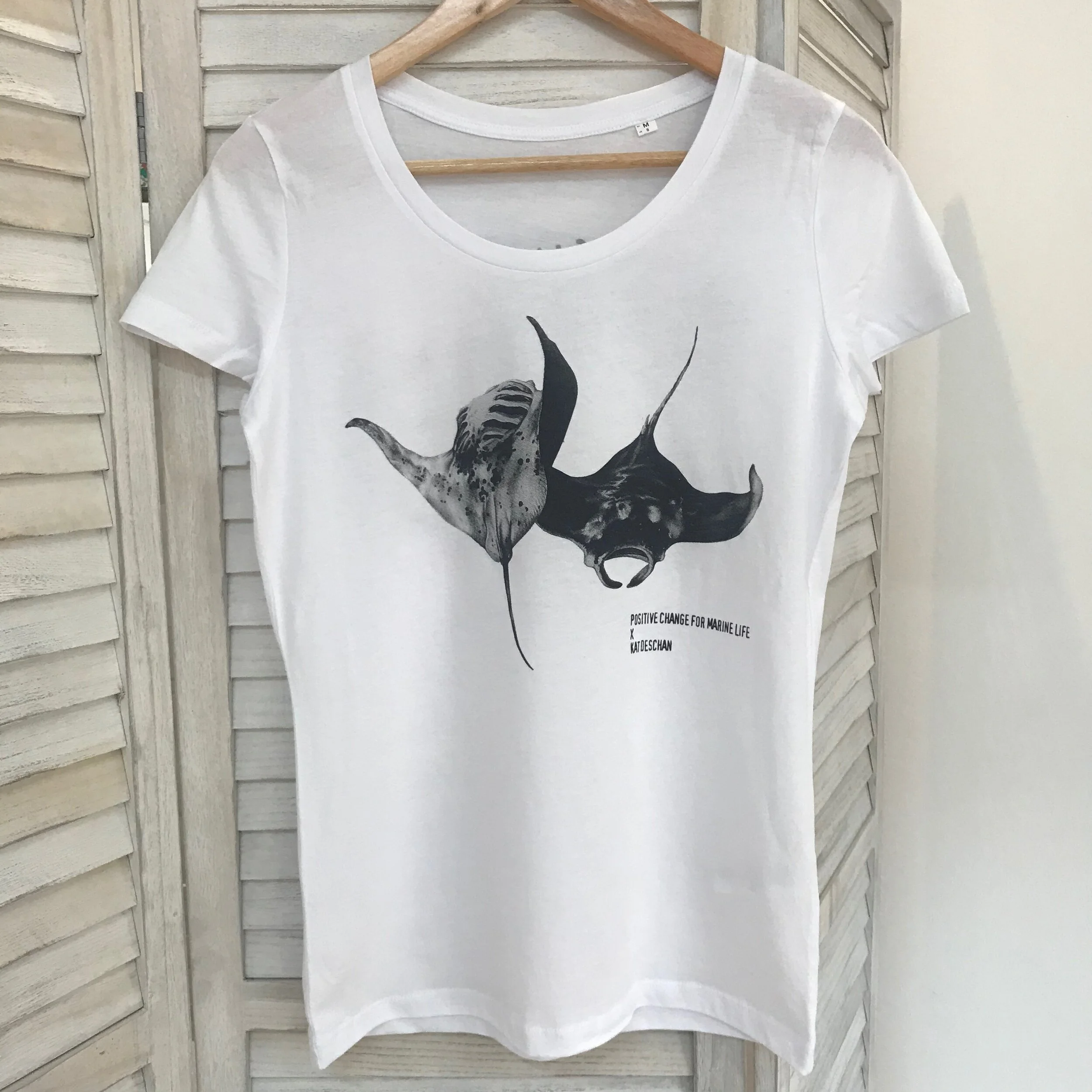 100% Organic White Women's Manta Ray Tees (Limited Edition)