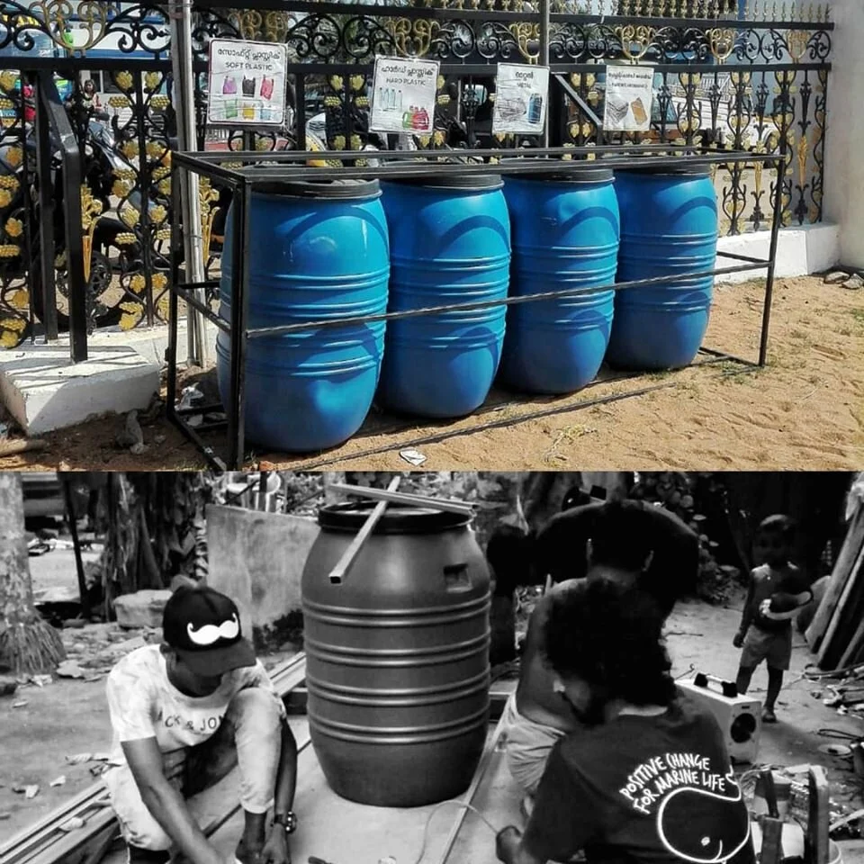 Waste bins implemented in Kottappuram and Vizhinjam 