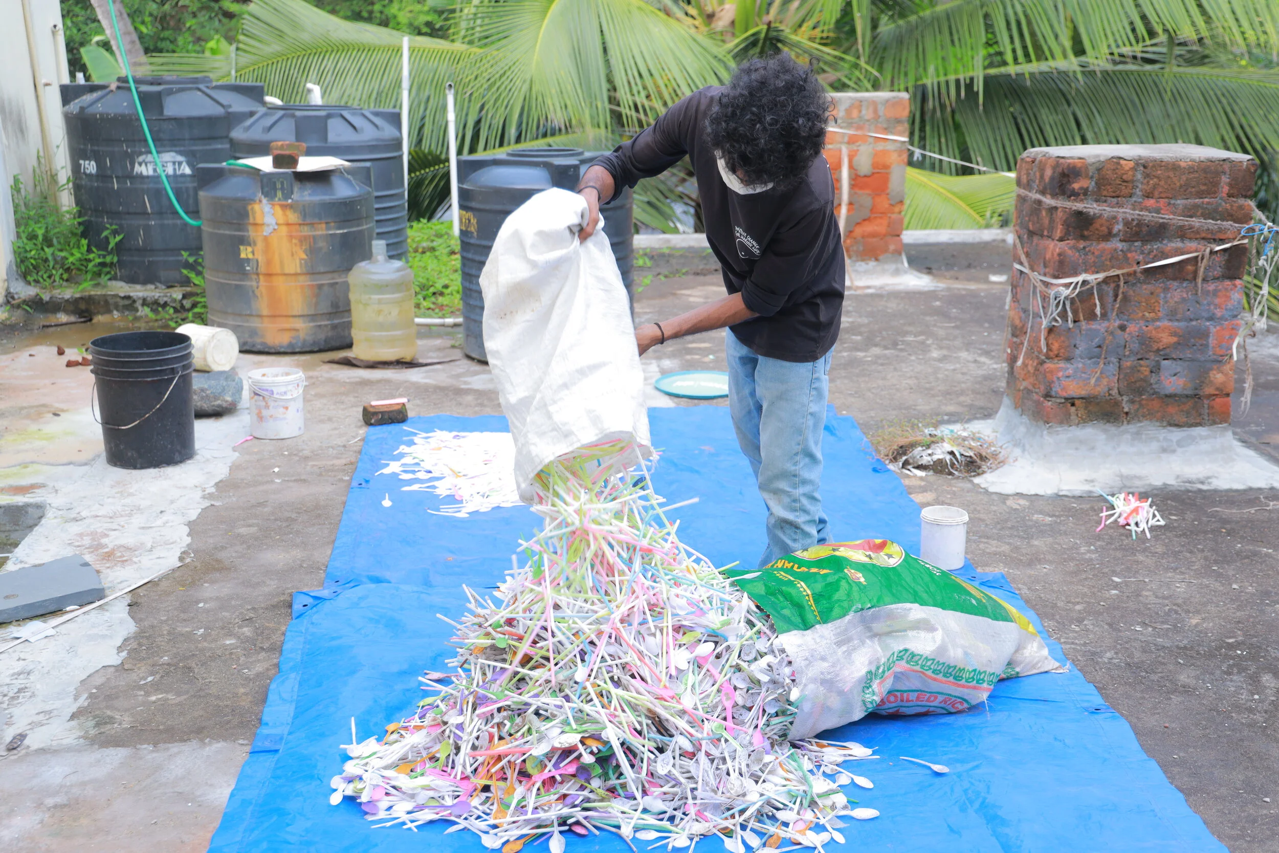 Our team collected over 60,000 pieces of targeted plastic items from our target area, where we have been transitioning vendors to sustainable, non-plastic single-use products.