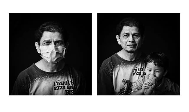 MASK /UNMASK #10

Abdul Nasir Bin Mohd Jadi, 58 and his grandson Ahmad, 2
Jenny Maria Chan, 66
Noel Carlo Cardino, 43
Ahmad bin Salim, 64
Shah Rizal, 37

Today an epidemiologist said on TV: &ldquo;If you wear your mask, you reduce your likelihood of 