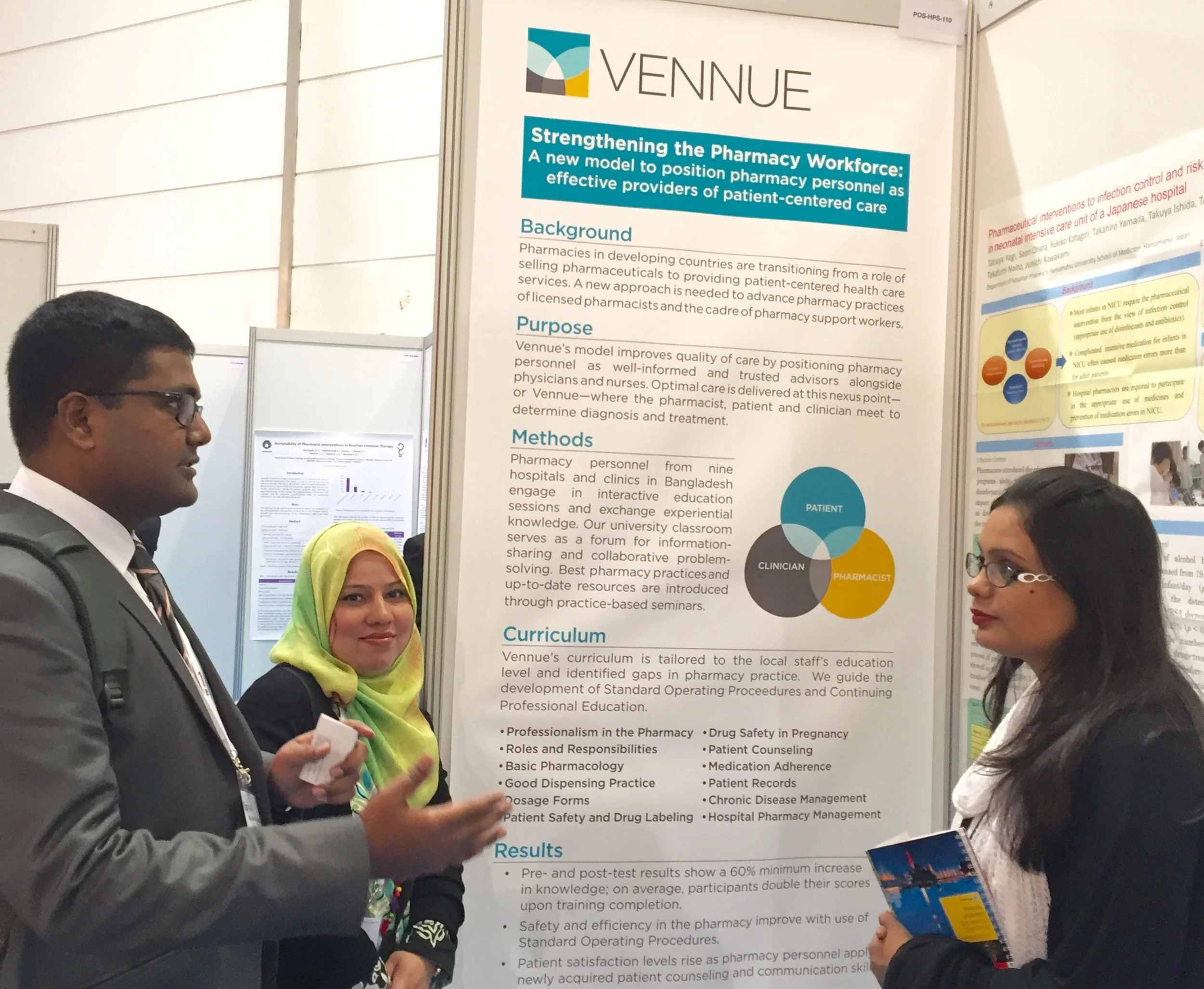 Bangladesh Country Director Mohammad Abusyed (far left) discusses Vennue's program model with university professors from Pakistan.