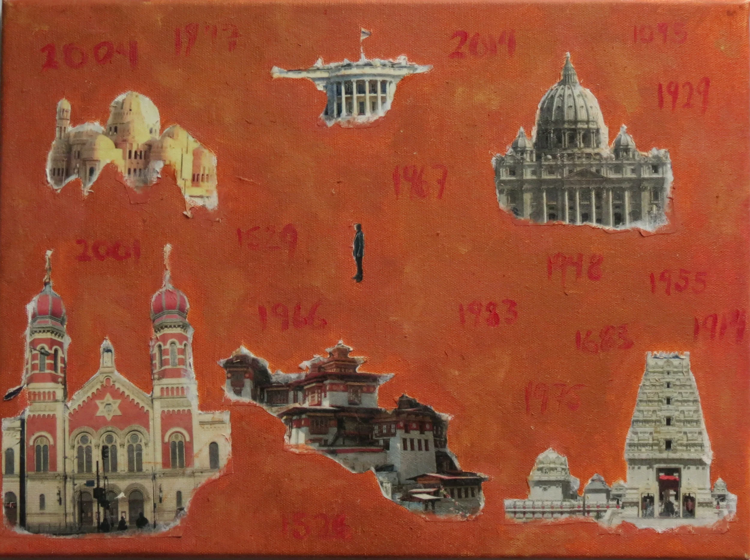 'In the Name of the Faith', 2014, oil, acrylic and paper on canvas