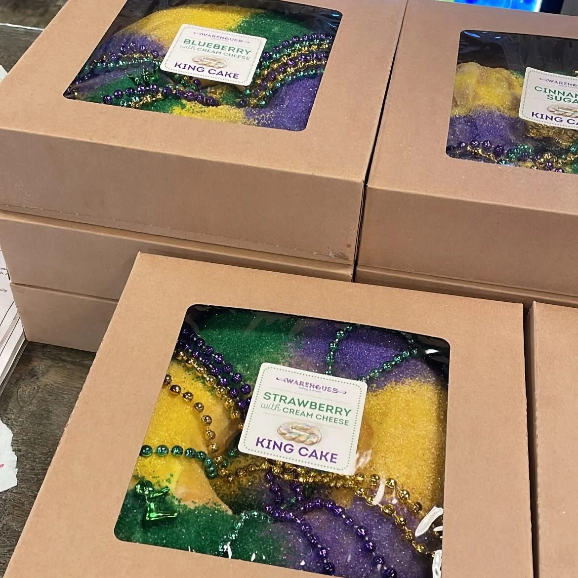 We have king cakes ready to sell. We are also selling single slices in store. 

If you would like to place an order please stop by or give us a call 24 hours in advance. 251-928-7223

These are first come first serve. 

#kingcake #mardigras #warehous