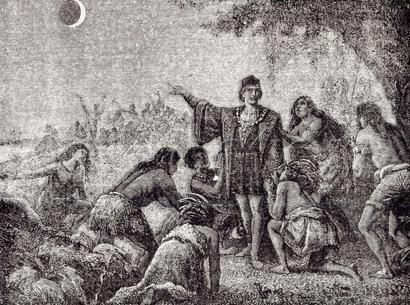 Christopher Columbus Amazing Native Americans with a Solar Eclipse