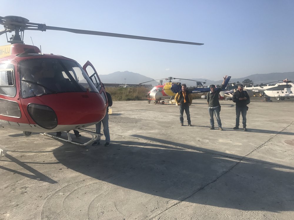 Helicopter Landing in Kathmandu