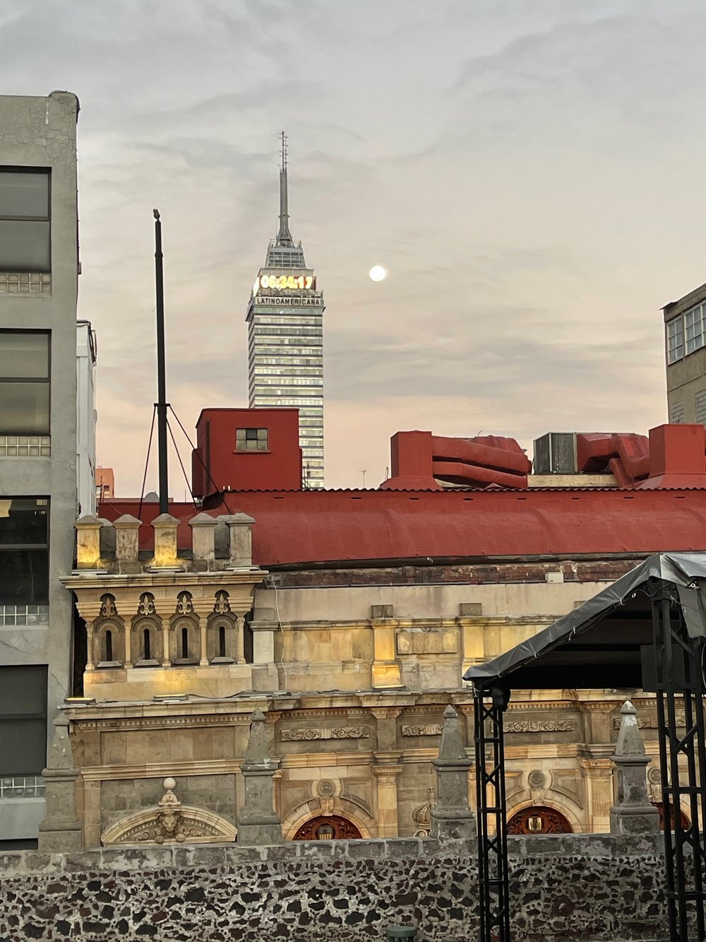 Hotel Downtown Mexico Rooftop Moonset/Sunrise#© TWT LLC