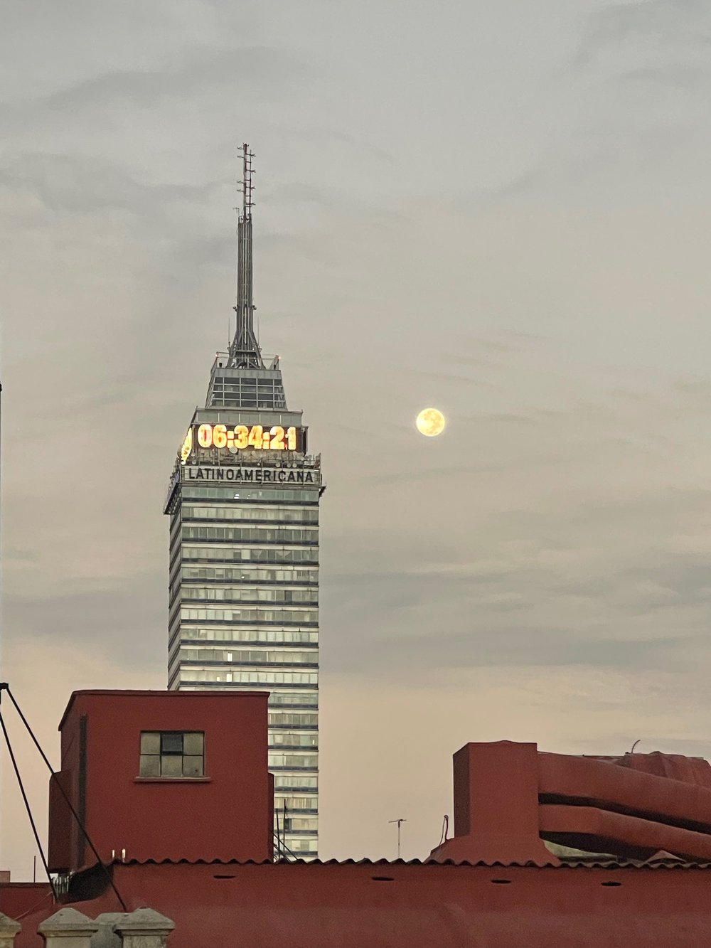 Hotel Downtown Mexico Rooftop Moonset/Sunrise#© TWT LLC